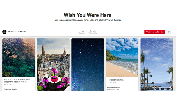 Four-seasons-inspirations Exploiter Pinterest dans le secteur du tourisme