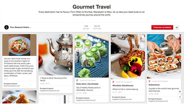 Four-seasons-pinterest-gourmettravel Exploiter Pinterest dans le secteur du tourisme