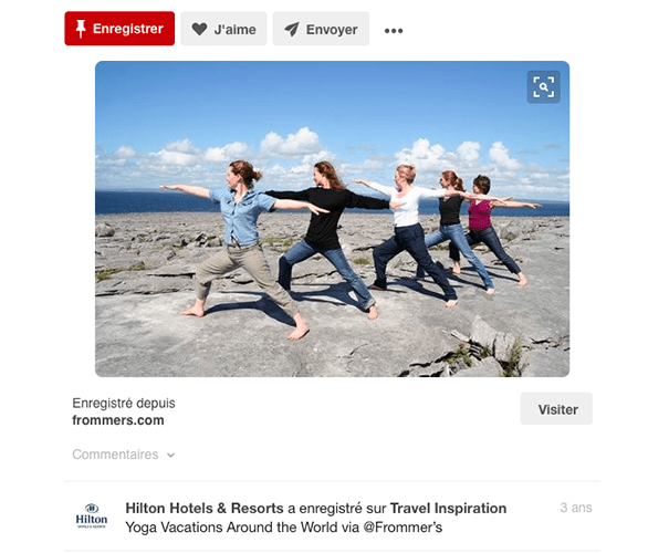 Hilton-pinterest-yoga Exploiter Pinterest dans le secteur du tourisme